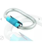 MOSQUETON ACERO OVAL STEEL AUTOMATICO WHITE ZINC ADUR FIXE